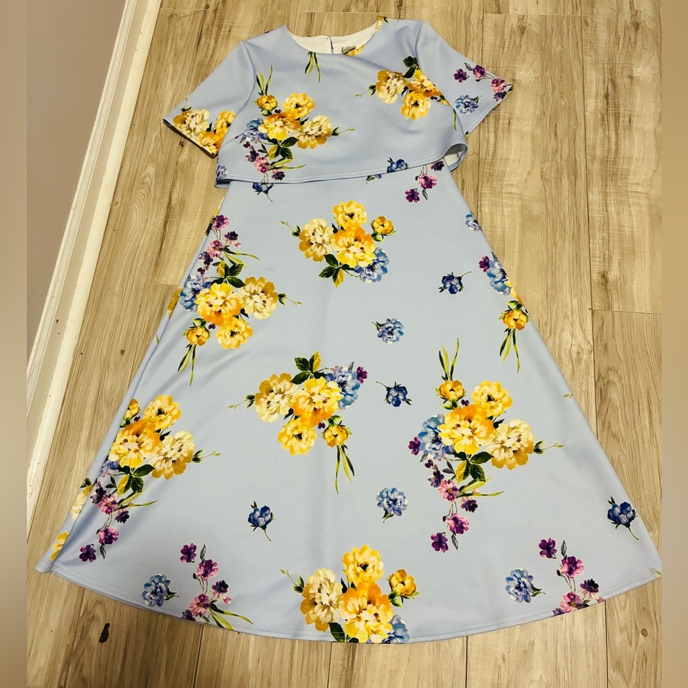 Floral Maxi Dress in Light Blue
